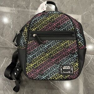 Disney Park Loungefly Star Wars Rainbow Color Logo Mini Backpack Brand New